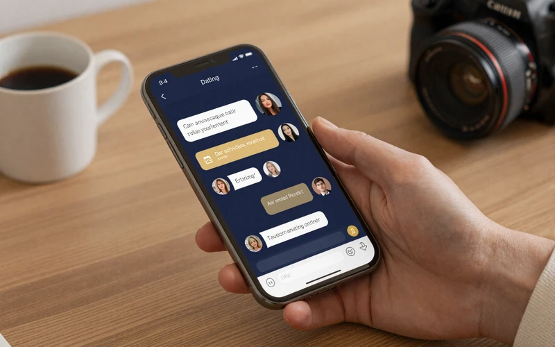 NaomiDate mobile chat interface showing a conversation on smartphone with clean messaging design